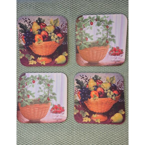 Longaberger Coaster Set of 4 Cork Backed - Picture 1 of 1